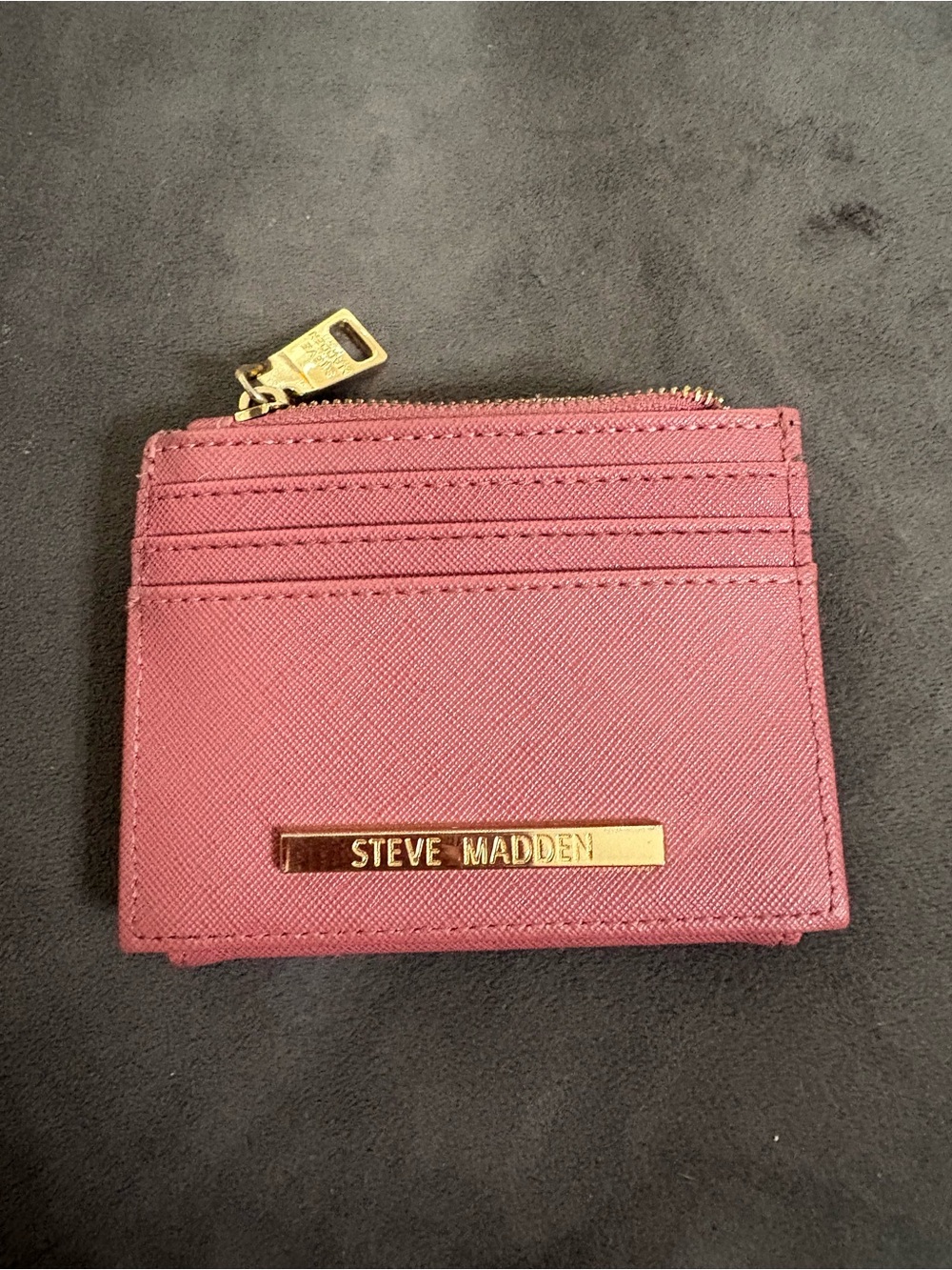 Steve Madden Rose Pink Card Slot Zip Wallet